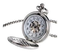 CAFIEDR Vintage Silver Hollow Hand Chain Mechanical Pocket Watch Men's and Women's Wall Clock Souvenirs (A 4.7 cm)