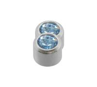 Caflon Blu White Stainless March Birthstone Studs