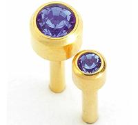 Caflon Blue Birth Stone & Plain Ear Piercing Studs - Set of 12 - (Gold September Sapphire Birthstone Studs)