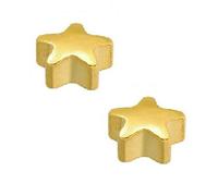 Caflon Blue Birth Stone & Plain Ear Piercing Studs - Set of 12 - (Gold Star Shaped Studs)