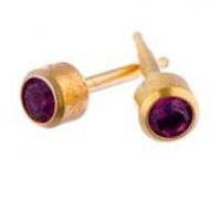 Caflon Gold Plated February Birthstone Stud Earrings