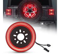 CAFOPAR 3-Side Spare Tire Brake Light Fit for Jeep Wrangler 2018-2026 JL, Plug&Play 3rd Third Brake Light LED Rear Ring Wheel Light, Super Bright Red Rear Tire Brake Light