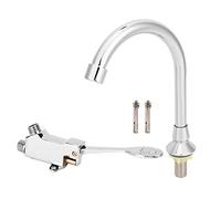 Cafopgrill Faucet with Foot Pedal Accessories, Valve Bathroom Basin Faucet Set Laboratory Foot Pedal Faucet Home Sink Water Tap Kit