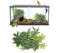 Cafopgrill Reptile Artificial Plants, Fake Leaves Plastic Green Grass with Sucker for Aquarium Fish Tank Reptile Terrarium Habitat Box Cage Terrarium Ornaments Eco-Friendly(30cm/11.81in)