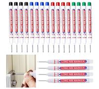 CafullCon 20 Pcs Deep Hole Marker, 5 Color 20 mm Waterproof Long Nib Marker Pen, Multi-Purpose Colorful Carpenters Pens, Woodworking Markers, Marking Tool for Carpenters, Builders & Construction