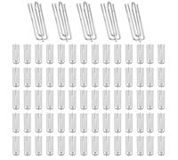 CafullCon 75Pcs Metal Curtain Hooks, Silver Stainless Steel Pinch Pleat Curtain Hooks, Header Tape Pins Prong Heavy Duty Metal Pleat Hooks for Living Room, Bedroom, Bathroom, Doors