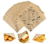 CafullCon Greaseproof Burger Paper, 160 Sheets Food Wrapping Papers, Old Newspaper Printing Style Burger Paper Sheets, Food Oil Proof Papers for Bread Sandwich Burger Fries Crepes (Black，15 * 15 cm)
