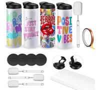 Cafultgo 4 Pack Sublimation Tumblers, Sublimation Mugs Tumblers Dual Opening 20 Oz Sublimation Tumblers with Leakproof Lid and Straw Insulated Stainless Steel Sports Cups (Double Drink Cap)