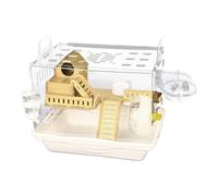 CAGA DE Hamster - Acrylic Hamster Cage | Breeding Box | Two-Story Transparent Villa with Feeding Area and Hideaway | Habitat for Small Pets | Structure