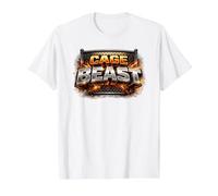 Cage Beast Boxing Line Art Fighter Workout Gym Combat Gift Value Graphic T-Shirt, Men, White, M