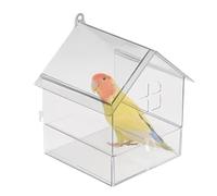 Cage Bird Bath - Acrylic Bathtub With Drawer For Budgies And Cockatiels | Large Bowl, Easy To Clean Cage Accessory Parakeets, Finches, Pet Shower, Bathing Hygiene