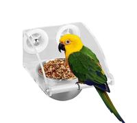 Cage Bird Feeder,Stainless Steel Parrot Feeder - Waterproof Clear Bird Feeder With Stick For Parakeets Cockatiels Finches Aratinga's Agapornises And Other Cage Birds