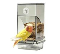 Cage Bird Feeder, Transparent Automatic Feeder with Perch, Parakeet Cage Accessories - for Home Garden, Backyard, Park, Balcony, Finches, Monk's Parakeets