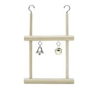 Cage Bird Perch Swing - Wooden Hanging Stand, Bell Play Accessory, Durable Pet Toy, Small Animal Entertainment | Guinea Chinchilla Bunny Cage Swing For Home Indoor Outdoor Use