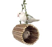 Cage Bird Perches - Wooden Hanging Cave Chew Toy | Enriching Rest & Sleep Accessories, Interactive Perch Set for Fun and Exercise in Finches Cockatiel Cage Parakeet Sitti