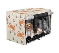 Cage Covers for Dog Crates Privacy Kennel Cover with Roller Shades Cartoon Animal Orange Crab