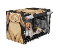 Cage Covers for Dog Crates Puppy Wire Cage Covers Roller Shades Cartoon Cute Funny Lop-Eared Rabbit