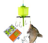 Cage D’amorçage De Pêche Avec Hameçons Inclus Accessoire Idéal Pour La Pêche En Eau Douce Ou En Mer Améliore L’attraction Des Poissons Avec Appâts Multiples Design Robuste Facile À Fixer Compatible Av