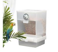 Cage Feeder Automatic Parrot Feeder - Acrylic Parrot Food Dispenser with Perch | Easy Install Cage Accessories for