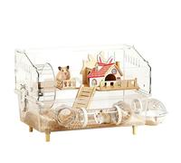 Cage for Hamsters, Transparent Acrylic Habitat for Hedgehog, Ferret and Small Animals - Small Animals such as Chinchillas, Activities, Rest, Sleep and Play