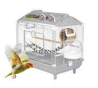 Cage for Parakeets and Other Birds, Portable Transparent Dome Nest for Cockatiels | Canary Cage with Wooden Perch, for Parrots Cockatoos Aras Conures and Canaries Indoor
