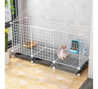 Cage For Rabbits-Fence For Rabbits,Cage For Guinea Pigs,Cage For Small Animals Metal Wire Fence With Door And Tray For Indoor/Outdoor Use