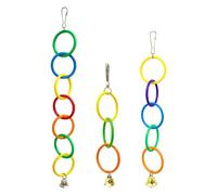 Cage Mounted Colorful Ring Bird Bell Toy for Parrot Bird Cage Accessories Support Natural Chewing Action and Play Engagement