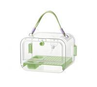 Cage Transparent Portable Parrot Carrier Rounded Rectangular Ventilated Handle Mesh Bottom Food Tray Suitable for Outdoor Trips Home, color to 3