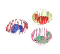 Caged Mice Wire Cage Rolling with Plush Mice Cats Interactive Funny Toy for Cats and Kitten Randoms Colors Cats Mice Toy for Indoor Cats Cats Toy Interactive