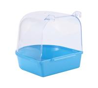 Caged Parrot Bathing Tub Lovebirds Parakeets Budgerigar Canary Bird Bath Box Deep Blue