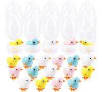 Cagemoga 20 Pack Prefilled Clear Easter Eggs with Colorful Wind-Up Jumping Chick Toys for Egg Hunt Game Basket Stuffers Easter Party Supplies
