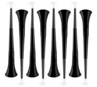 Cagemoga 8 Pack 24 Inch Collapsible Vuvuzela Stadium Horn Plastic Cheering Blow Horn Trumpets Noisemakers for School Sports Events Sports Party Supplies (Black)