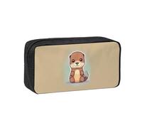Caghkb Cartoon Cute Otter Print Men Women Case Large-Capacity Stationery Accessory Office Travel Organizer Pouch