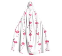 caghkb Flamingos On White Print Hooded Cloak Carnival Costume Wizard Renaissance Masquerade Cosplay Events Festivals