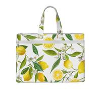 caghkb Fresh Tropical Lemons Print Lightweight Foldable Canvas Tote File Bag Storage For Office Supplies Commuting