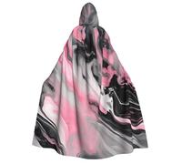 Caghkb Pink Abstract Ink Marble Gray Artistic Print Hooded Cloak Robe Cosplay Masquerade Carnival Festival Costumes Outdoor Events