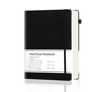 CAGIE Journal Notebook Lined A5 for Women, 320 Pages 100gsm Thick Paper, Hardback Notebook for Writing, Work, Diary & Notes Work, Note Taking, Travel, School, Black, 5.7x8.3 Inch