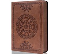 CAGIE Leather Vintage Journal for Men Women Soft Cover 288 Lined Pages Notebook 180 Lay Flat for Writing Travel Diary, 5.7'' x 8.3'', Brown