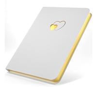 CAGIE Notebook A5 Leather Heart Groove Hardcover Lined Notebook Pages Girls Diary Journal for Teenage Girls and Women