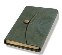 CAGIE Notebook A5 Travel Diary for Adults, Leather Soft Cover Journal Book Travelers Notebook Diary, 120 GSM Thick Vintage Notebook, Sketchbook, Blank Book, Green