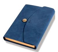 CAGIE Notebook A5 Travel Diary for Adults, Leather Softcover Journal Book Travelers Notebook Diary, 120 GSM Thick Vintage Notebook, Sketchbook, Blank Book, Blue