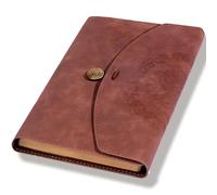 CAGIE Notebook A5 Travel Diary for Adults, Leather Softcover Journal Book Travelers Notebook Diary, 120 GSM Thick Vintage Notebook, Sketchbook, Blank Book, Brown