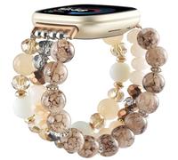 CAGOS Bracelet Compatible with Fitbit Versa 4 Bands/3/Sense/Sense 2 for Women, Handmade Beaded Elastic Replacement Bands Accessories Straps for Versa Watch