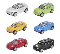 CAGUYLONA 6pcs 1:64 Alloy Pull Back Car Toy, Off Road Vehicle Model Set for Kids, Realistic Diecast Simulation Cars with Friction Motor, Durable Metal Body Design for Children Ages
