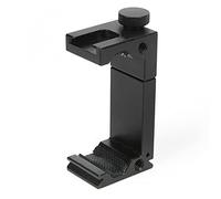 CAGUYLONA Adjustable Phone Tripod Mount Clip with Cold Shoe, Aluminum Alloy Mobile Phone Clamp for Fill Light and Mic, Compatible with Arca Dovetail Slot, 2.4-3.5 in Width