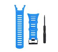 CAGUYLONA Rubber Wristwatch Strap for Suunto Ambit1/2/3, Replacement Watchband Made of Durable Rubber, Ergonomic Comfort Fit with Silver Buckle for Outdoor Sports (blue silver buckle)