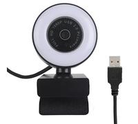 CAGUYLONA Webcam with Light Built in Microphone, 1080P HD Live Streaming Webcam, Plug and Play USB Camera with Auto Focus for Video Conferencing, YouTube, OBS, and Online Classes