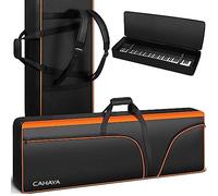 CAHAYA 88 Key Keyboard Bag Electric Keyboard Piano Soft Bag Portable 600D Oxford Cloth 12 mm Thick Padded Case Gig with Side Handles and Adjustable Shoulder Straps CY0327