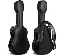 CAHAYA Acoustic Guitar Case Black Guitar Case ABS Waterproof Hard Case 1.5 cm Thick Padding Suitable for 41 Inch Guitar, Black, 41 inches, Guitar case ABS
