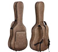 CAHAYA Acoustic Guitar Case Suitable for 40 41 Inch Acoustic Guitars, Brown, Hardshell